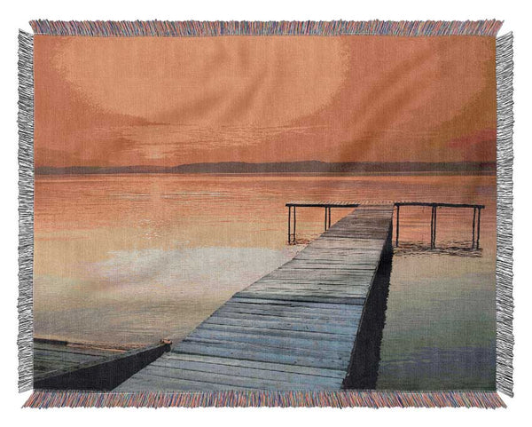 Boardwalk Sunset Woven Blanket