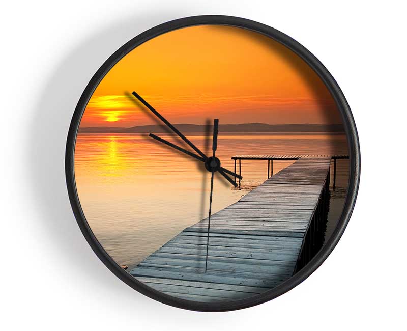 Boardwalk Sunset Clock - Wallart-Direct UK