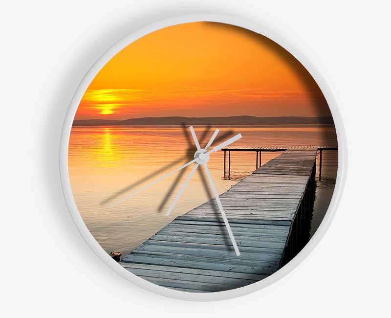 Boardwalk Sunset Clock - Wallart-Direct UK