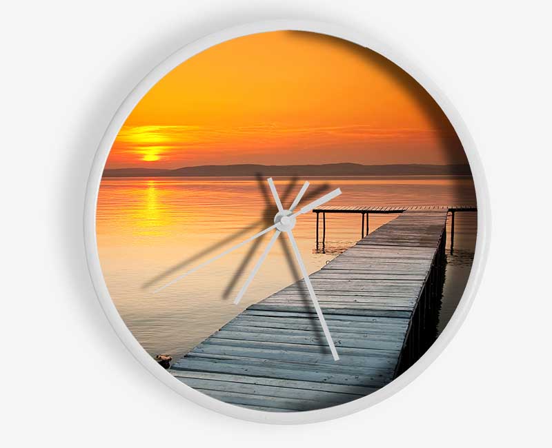 Boardwalk Sunset Clock - Wallart-Direct UK