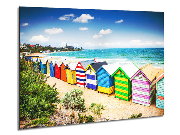 Beach Hut Delight Metal Print
