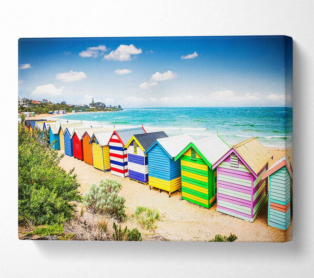 Picture of Beach Hut Delight Canvas Print Wall Art