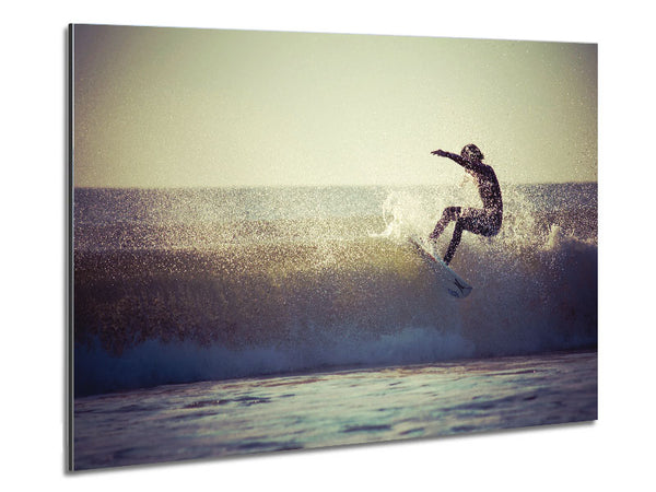 Surfing The Waves Metal Print