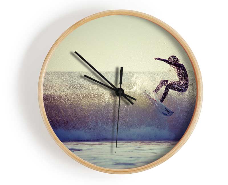 Surfing The Waves Clock - Wallart-Direct UK