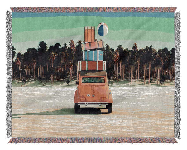 Packed To Go To The Beach Woven Blanket