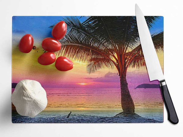 The Colours Of Paradise Glass Chopping Board