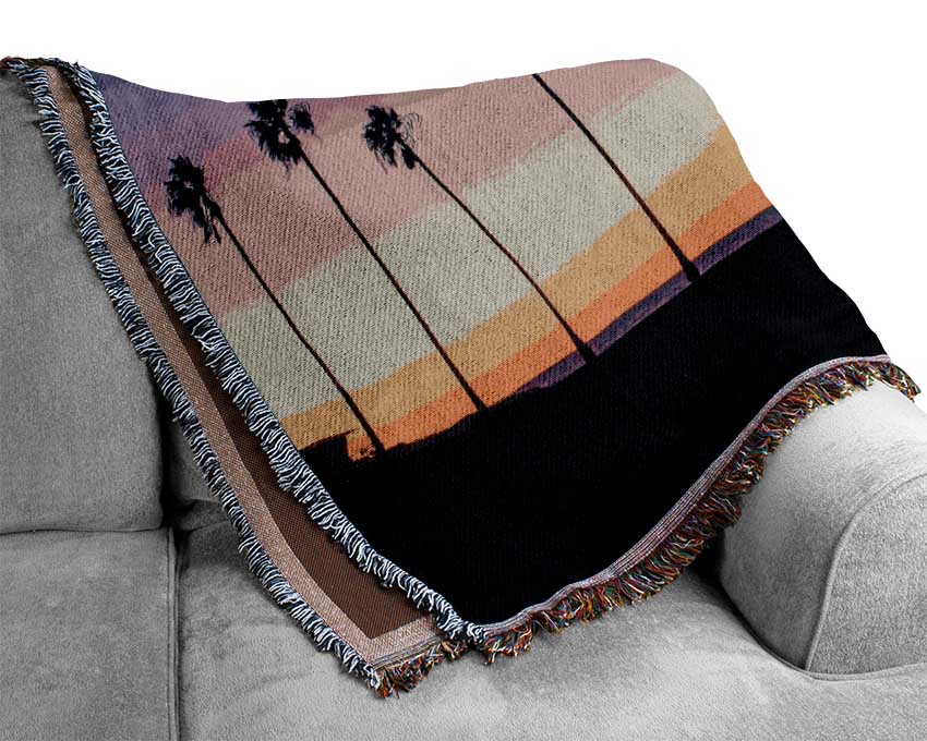 Palm Tree LineUp Woven Blanket