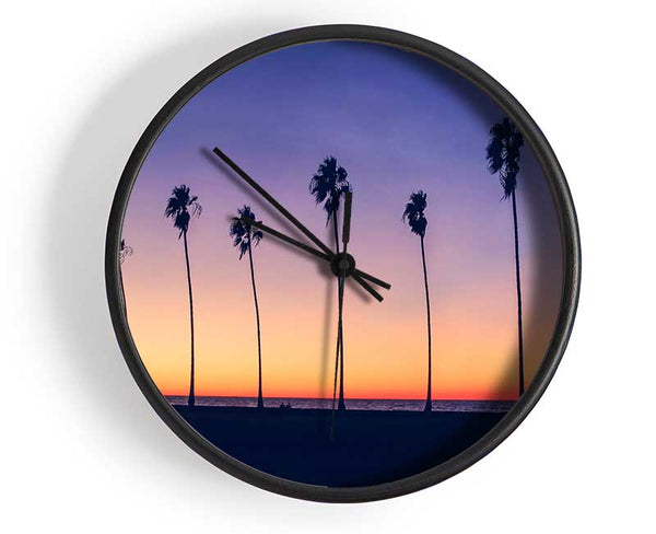 Palm Tree LineUp Clock - Wallart-Direct UK