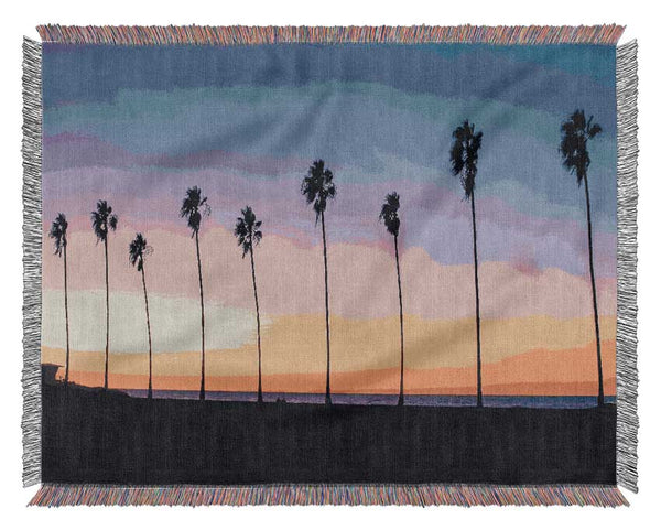 Palm Tree LineUp Woven Blanket