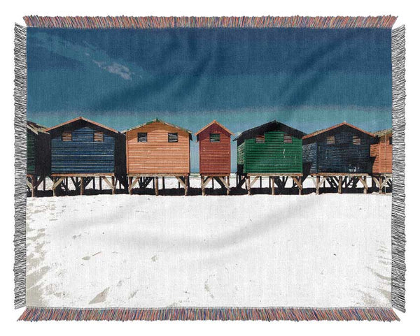 Beach Hut Skies Woven Blanket