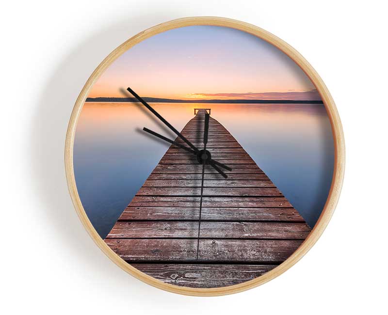 Tranquil Dock To The Sun Clock - Wallart-Direct UK