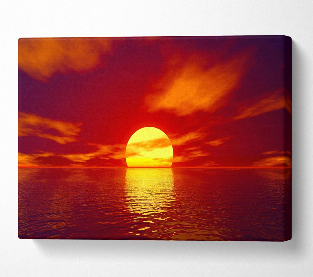 Picture of Golden Sun In The Red Sky Canvas Print Wall Art