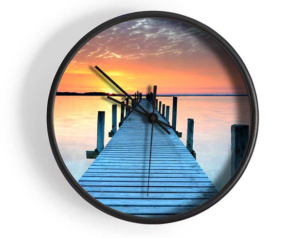 Peaceful Boardwalk Skies Clock - Wallart-Direct UK