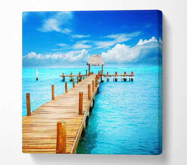 A Square Canvas Print Showing Honeymooners Paradise Square Wall Art