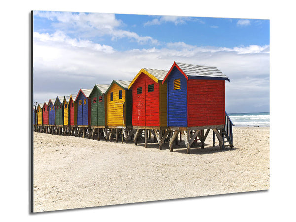 Row Of Beach Huts Metal Print