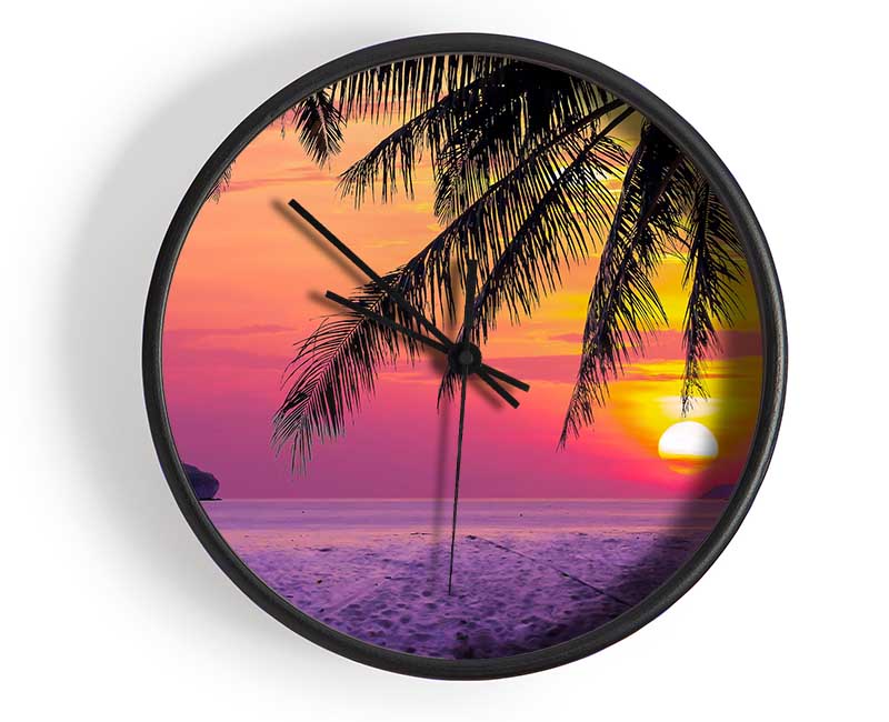 Between The Palm Trees Clock - Wallart-Direct UK