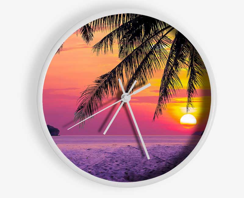 Between The Palm Trees Clock - Wallart-Direct UK