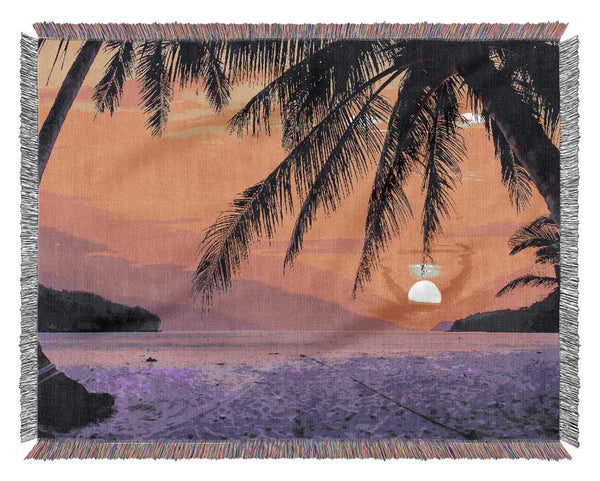 Between The Palm Trees Woven Blanket