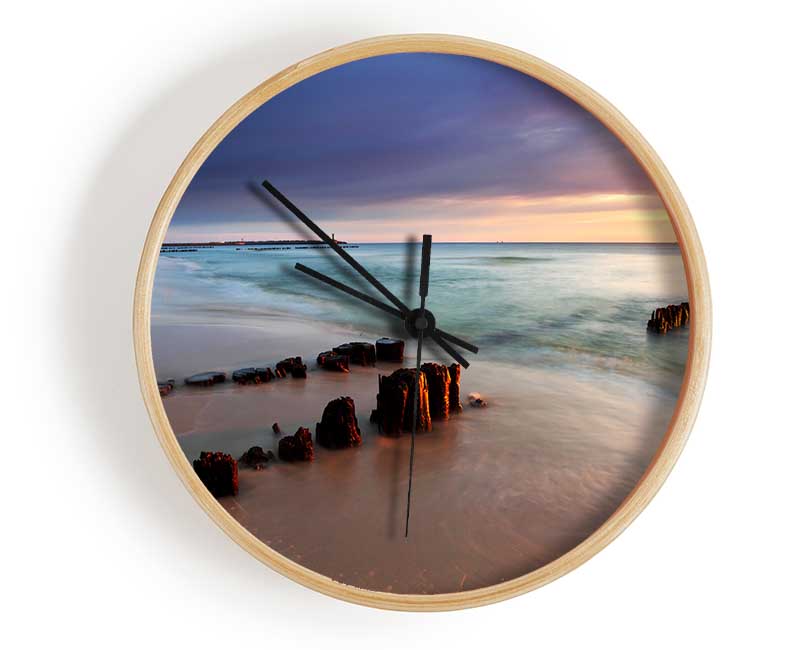 Distant Pier Ocean Clock - Wallart-Direct UK
