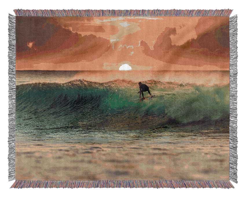 Surfer Sunset Woven Blanket