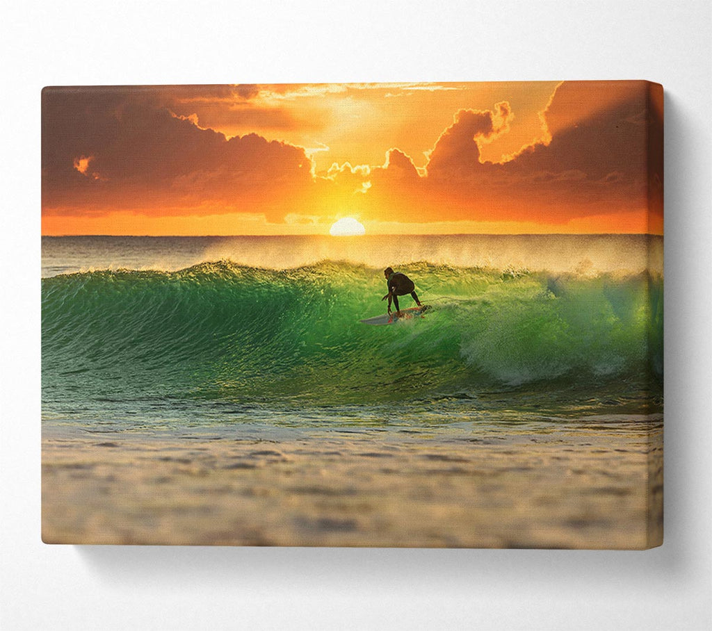 Picture of Surfer Sunset Canvas Print Wall Art