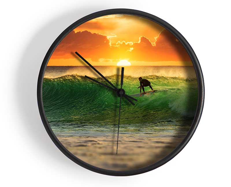 Surfer Sunset Clock - Wallart-Direct UK