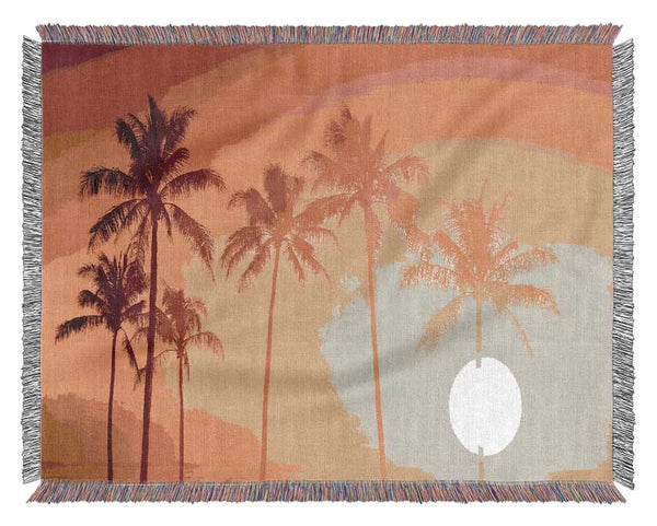 Palm Tree Haze Woven Blanket