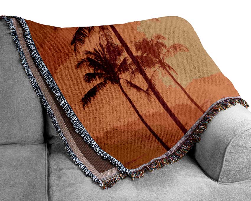 Palm Tree Haze Woven Blanket