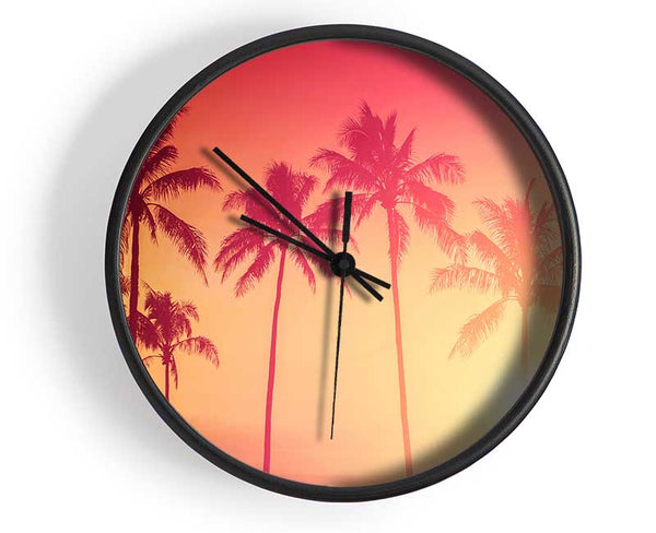 Palm Tree Haze Clock - Wallart-Direct UK