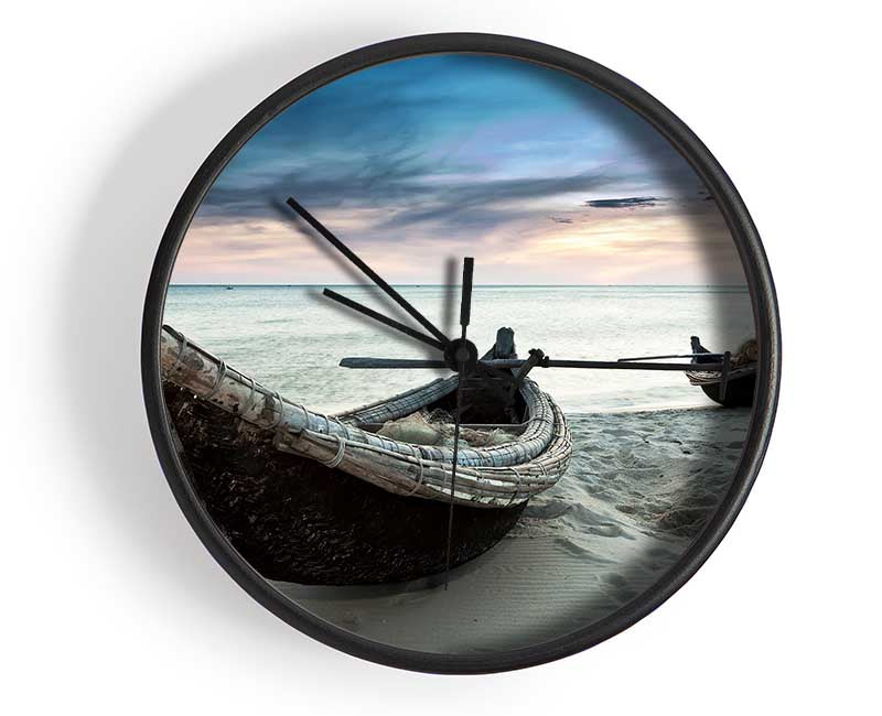 Fishing Boat At Dusk Clock - Wallart-Direct UK