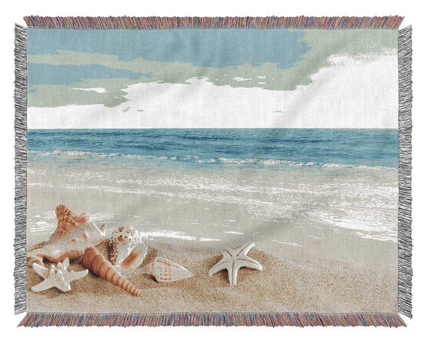 Ocean Shells Woven Blanket