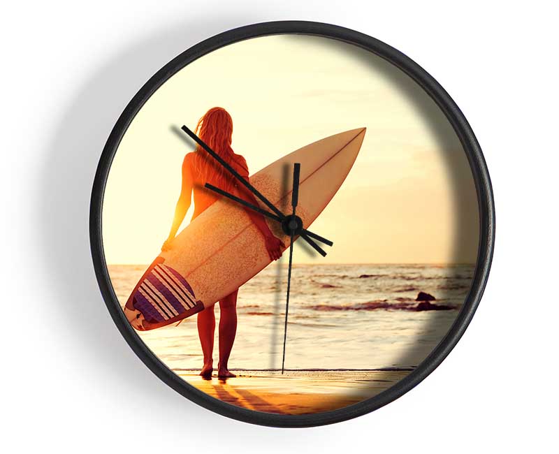 Surfers Sunrise Clock - Wallart-Direct UK