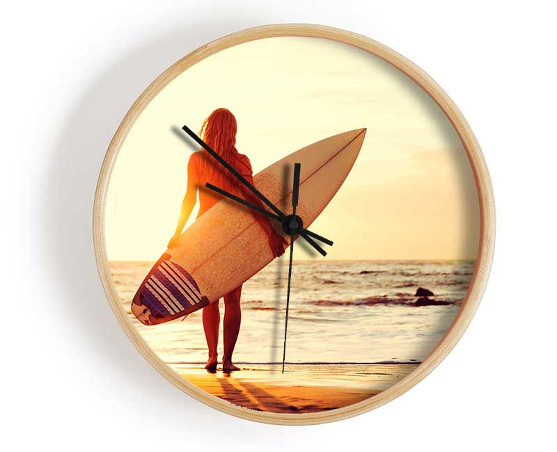 Surfers Sunrise Clock - Wallart-Direct UK