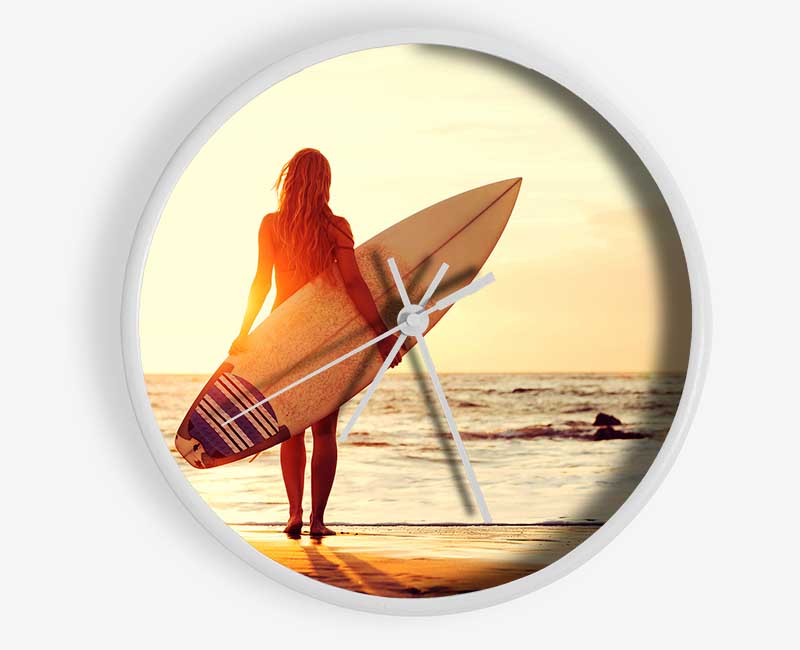 Surfers Sunrise Clock - Wallart-Direct UK