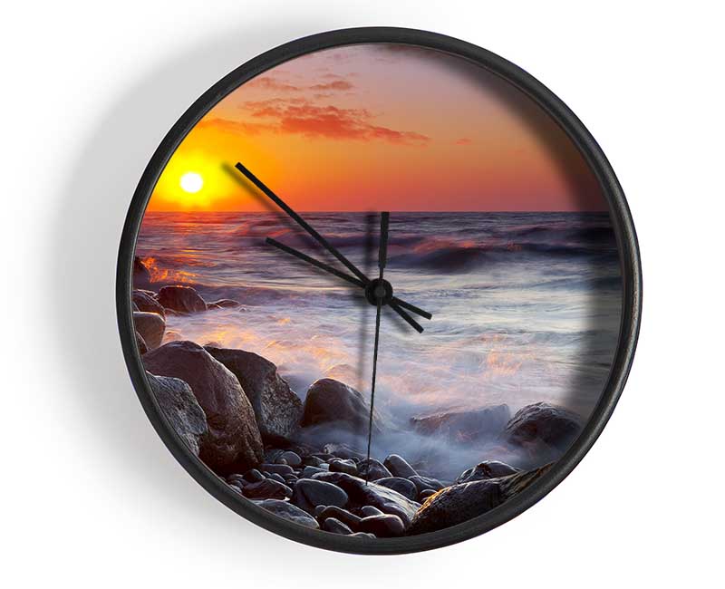 Swell Of The Ocean Rocks Clock - Wallart-Direct UK