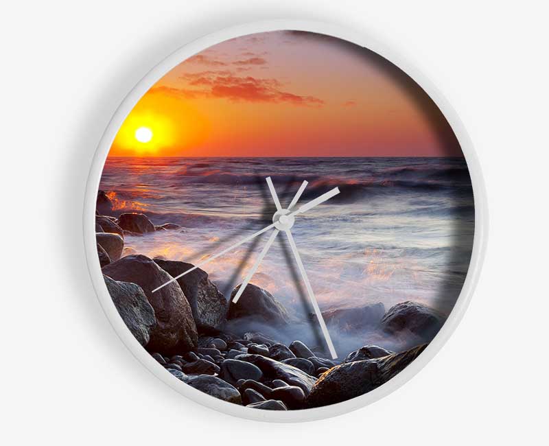 Swell Of The Ocean Rocks Clock - Wallart-Direct UK