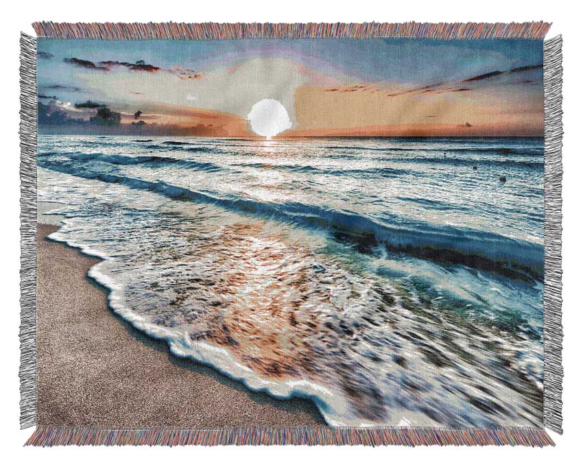 Sunset Ocean Movement Woven Blanket