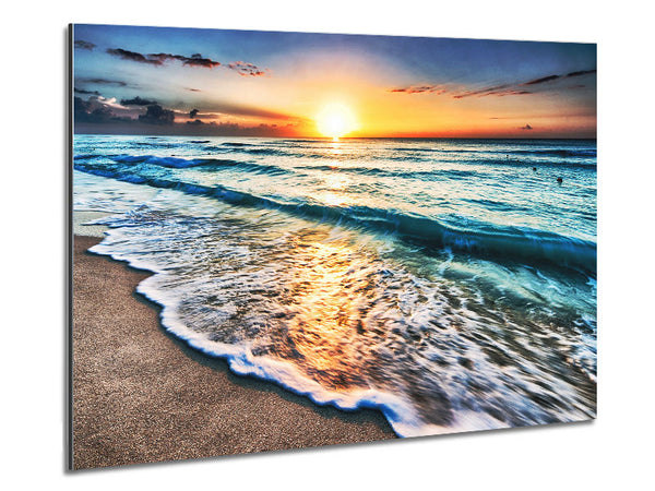 Sunset Ocean Movement Metal Print