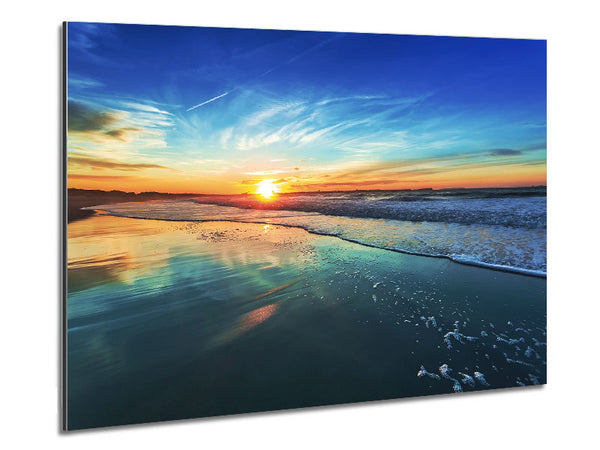 Turquoise Ocean Swell Metal Print