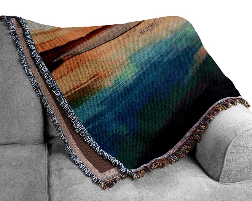 Turquoise Ocean Swell Woven Blanket
