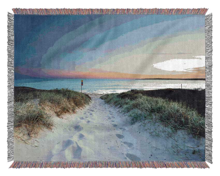 Sunrise Beach Walk Woven Blanket