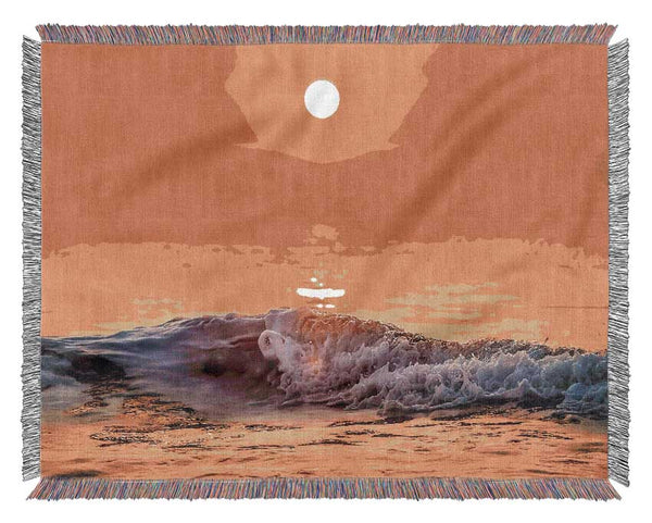 Glistening Ocean Waves Woven Blanket