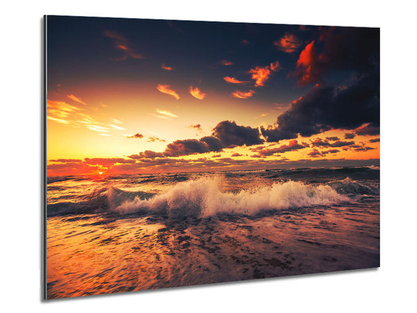 Waves At Dusk Metal Print