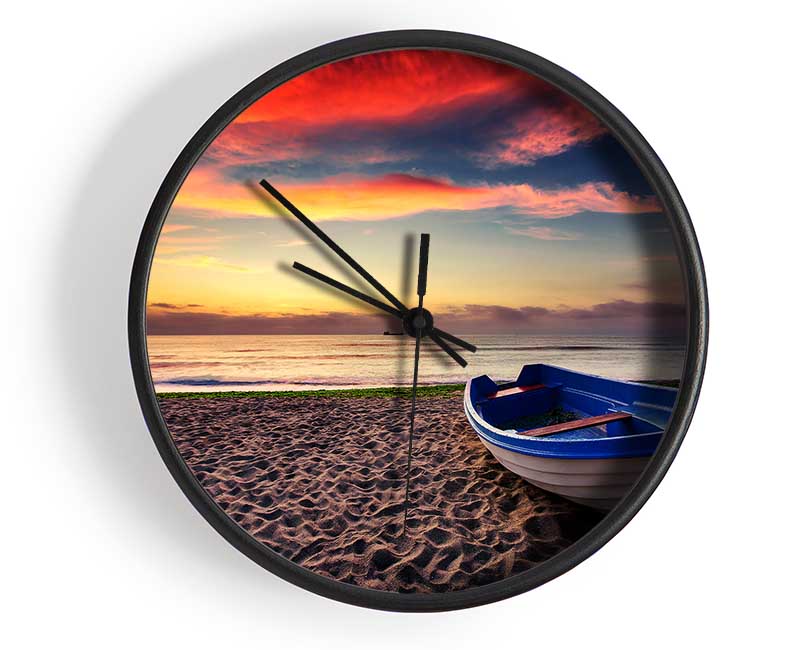 Row Boat Skies Clock - Wallart-Direct UK