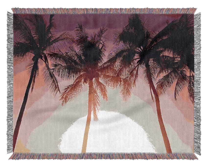 Los Angeles Sunset Palms Woven Blanket