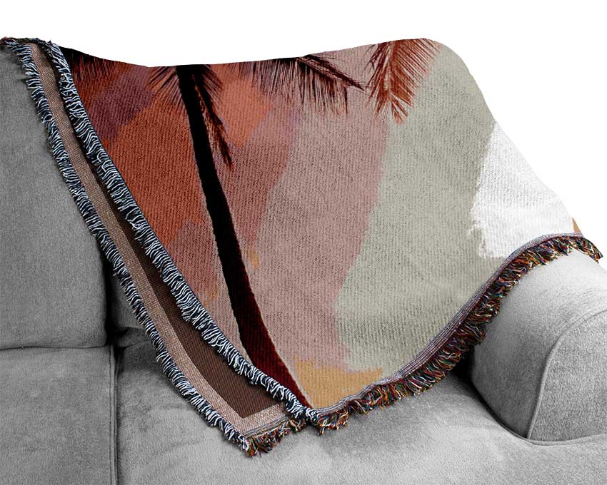 Los Angeles Sunset Palms Woven Blanket