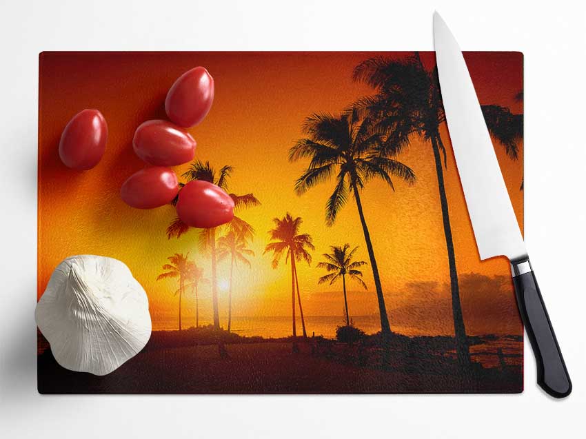 California Dreaming Glass Chopping Board