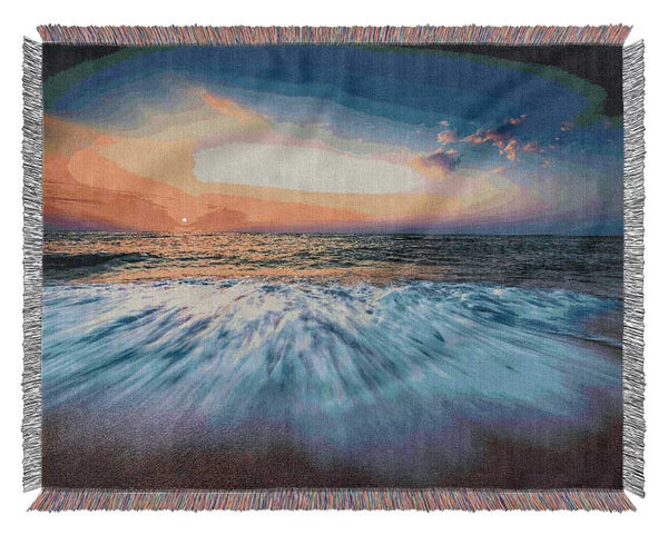 Movement Of The Ocean 1 Woven Blanket