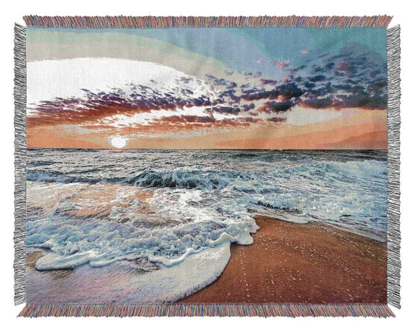 Ocean Sunset Swell Woven Blanket