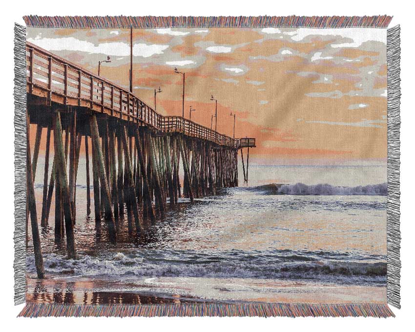Sunrise Pier Woven Blanket